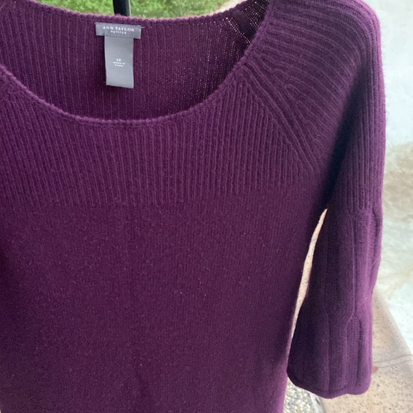 Ann Taylor Rich Purple Long Sleeve Dress - Picture 2 of 7